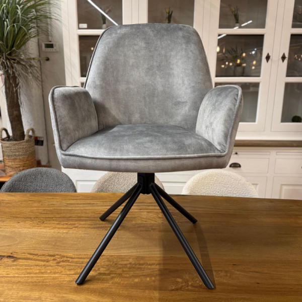 Fauteuil de table pivotant Noah en velours