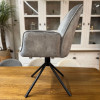 Fauteuil de table pivotant Noah en velours