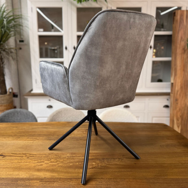 Fauteuil de table pivotant Noah en velours