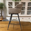 Tabouret pivotant Kew bouclette