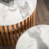 Paire de tables basses marbre blanc