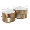 Paire de tables basses marbre blanc