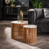 Paire de tables d'appoint marbre blanc