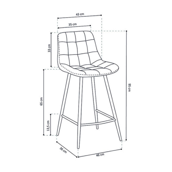 Tabouret Lotus velours