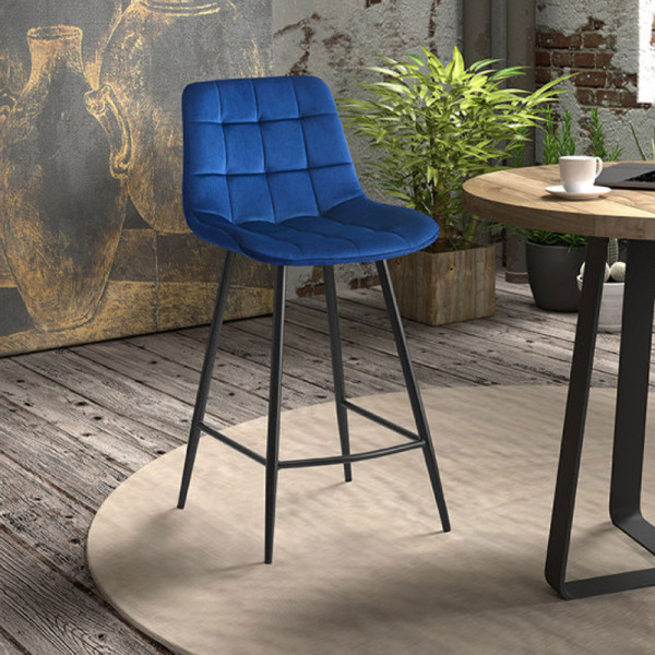 Tabouret Lotus velours