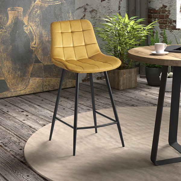 Tabouret Lotus velours