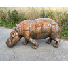 Hippopotame métal recyclé