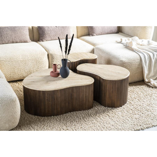 Table basse Mari travertin