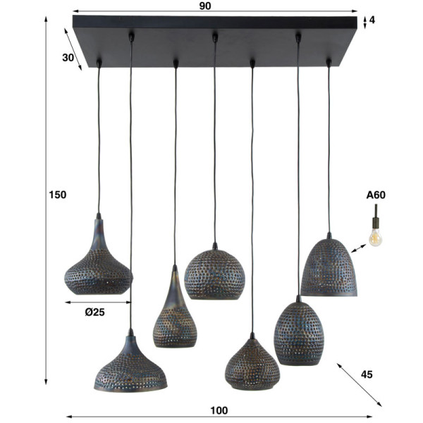 Lustre Calado 7 suspensions