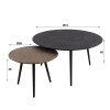 Tables basses rondes Velma noir et bronze