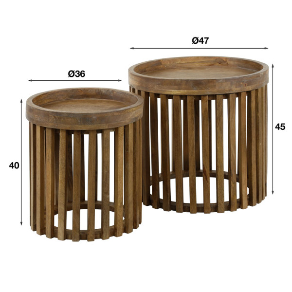 Paire tables d'appoint Tao